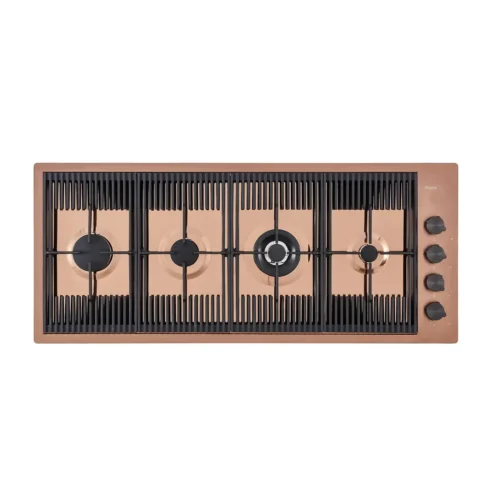 Plita incorporabila pe gaz, Foster, Milanello, 111 cm, finisaj PVD, cupru