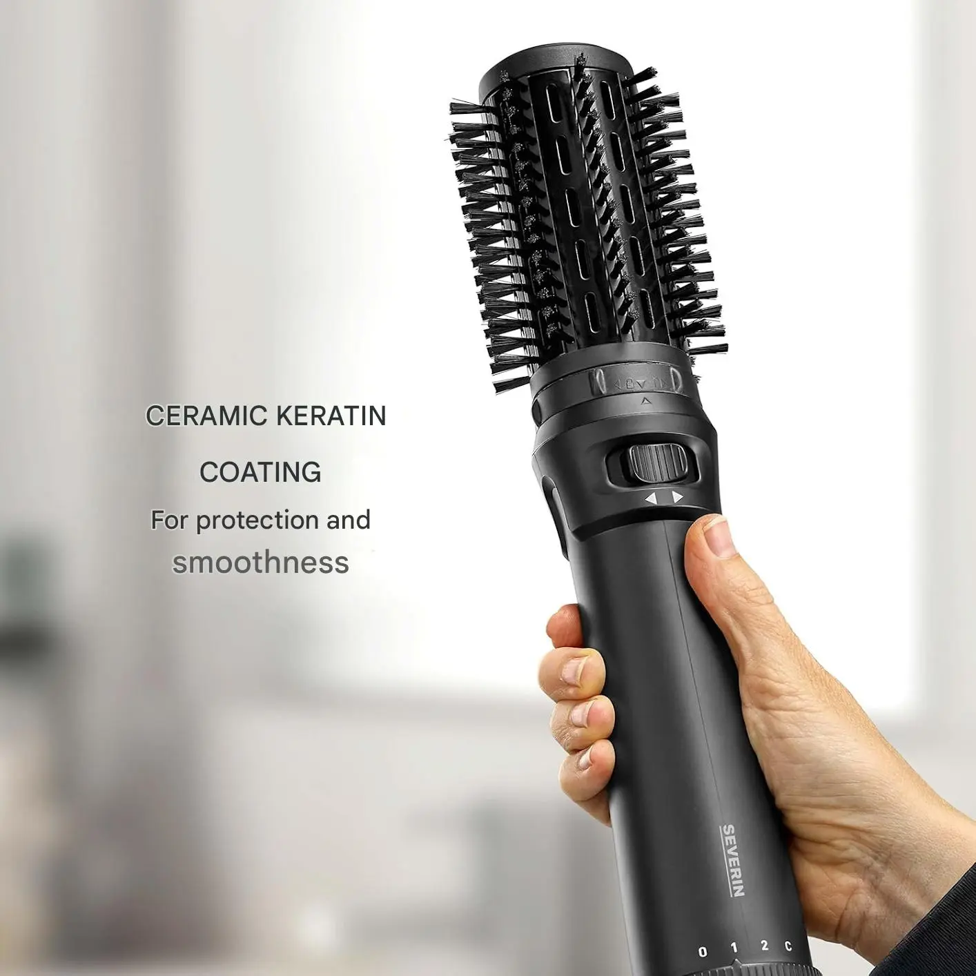 Perie rotativa cu aer cald, Severin, 1000 W, negru