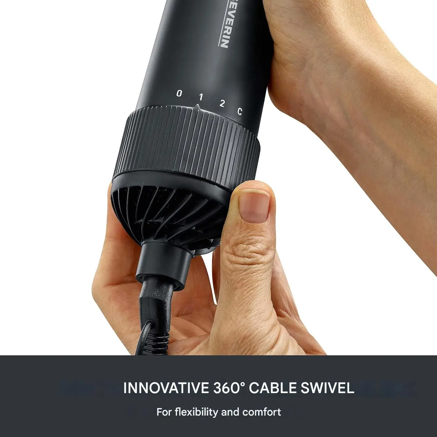 Perie rotativa cu aer cald, Severin, 1000 W, negru