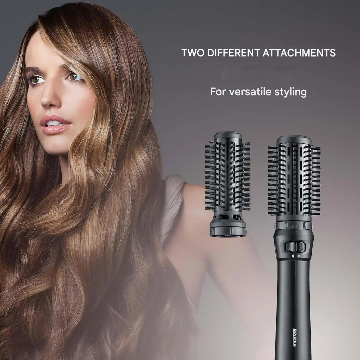 Perie rotativa cu aer cald, Severin, 1000 W, negru