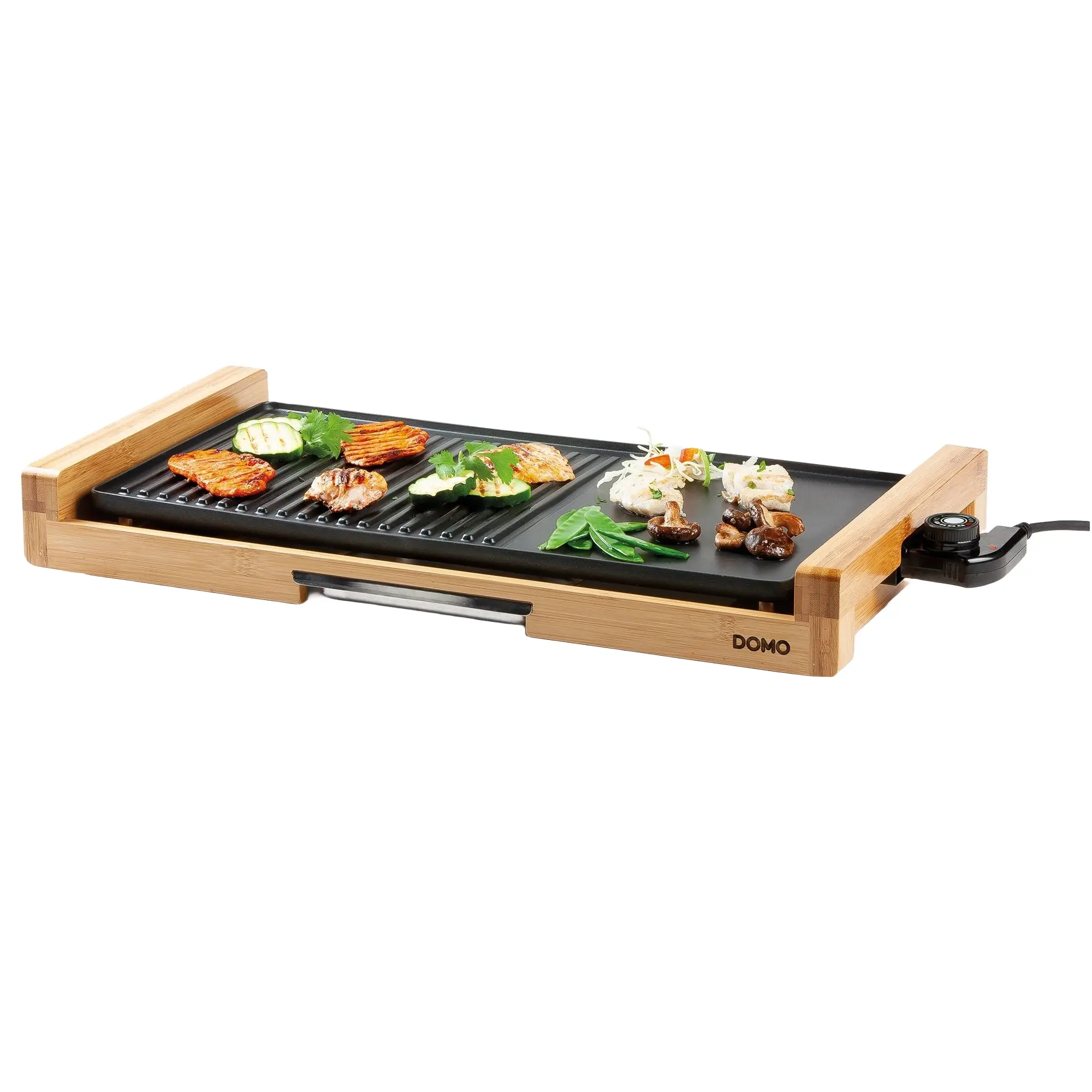 Plita electrica Teppanyaki, DOMO, 50 x 25 cm, lemn