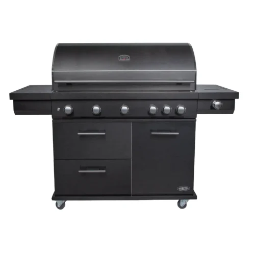 Gratar pe gaz Boretti, Imperatore Nero, 80 x 48 cm, negru