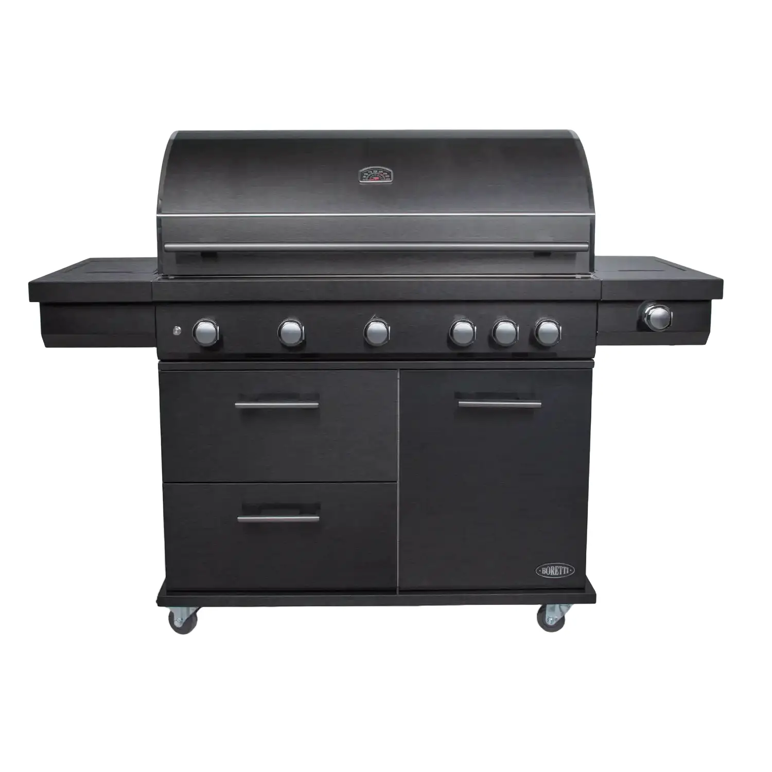 Gratar pe gaz Boretti, Imperatore Nero, 80 x 48 cm, negru