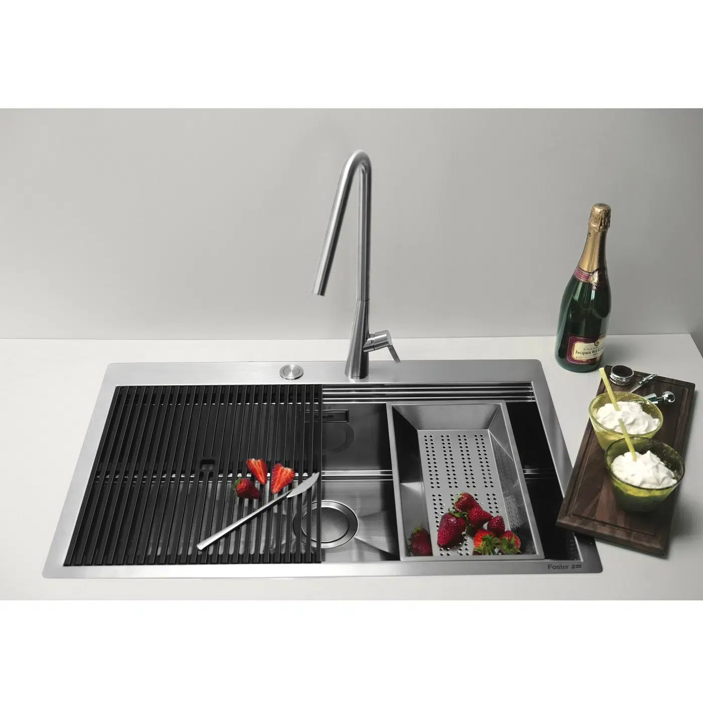 Chiuveta de bucatarie premium, Foster, Milanello, 49 x 52 cm, inox