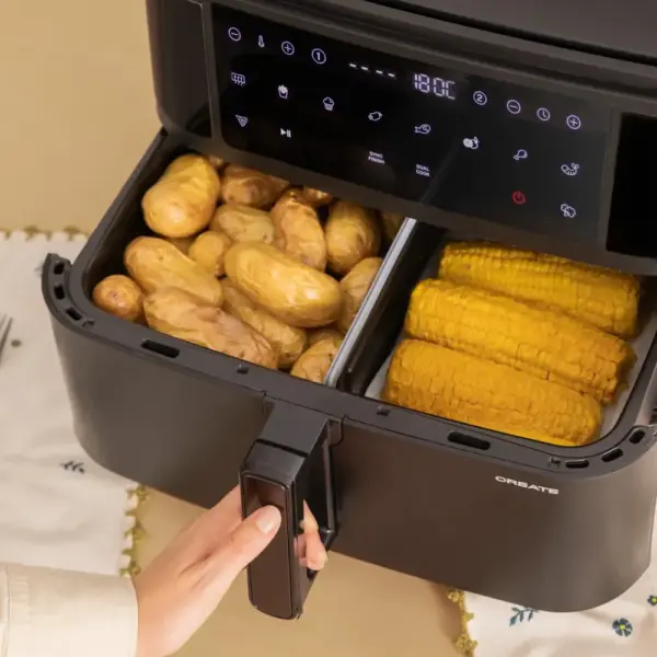 Friteuza cu aer cald, CREATE, Air Fryer Dual, 10 l, negru