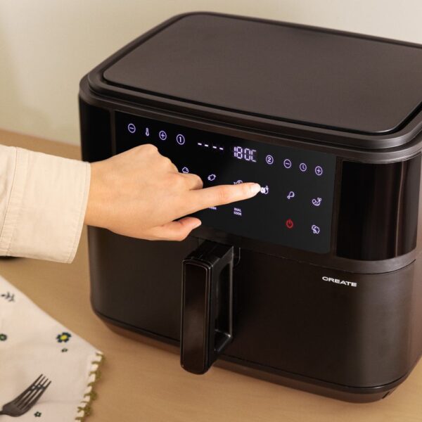 Friteuza cu aer cald, CREATE, Air Fryer Dual, 10 l, negru
