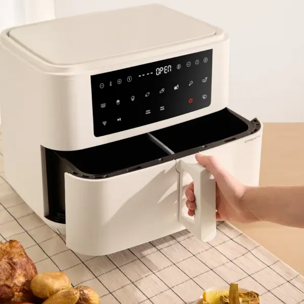 Friteuza cu aer cald, CREATE, Air Fryer Dual, 10 l, crem