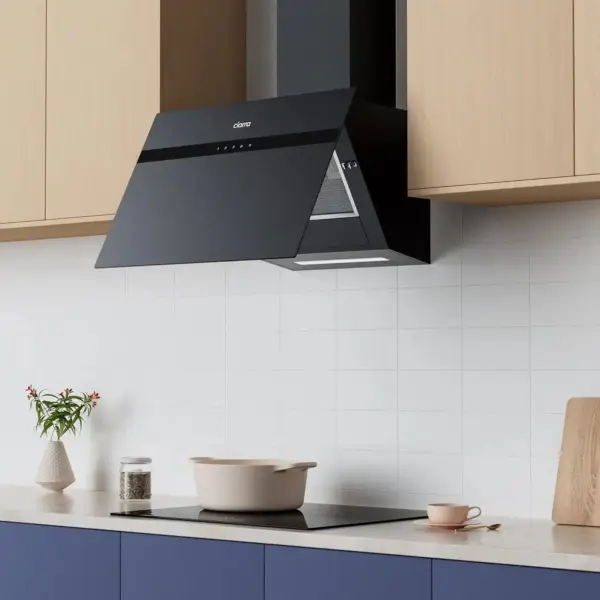 Hota de perete, Ciarra, CBCG6736H-G, 650 m³/h, 60 cm, negru