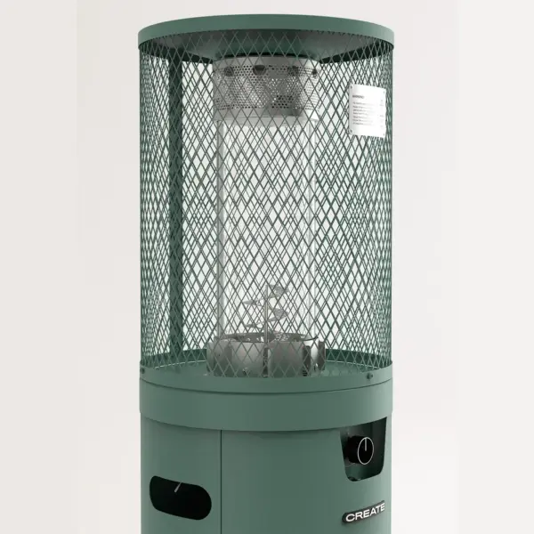 Incalzitor de terasa pe gaz, CREATE, Fire Round Heater, 8000 W, sage