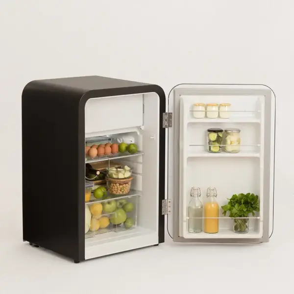 Mini frigider Retro, CREATE, 107 litri, negru/negru
