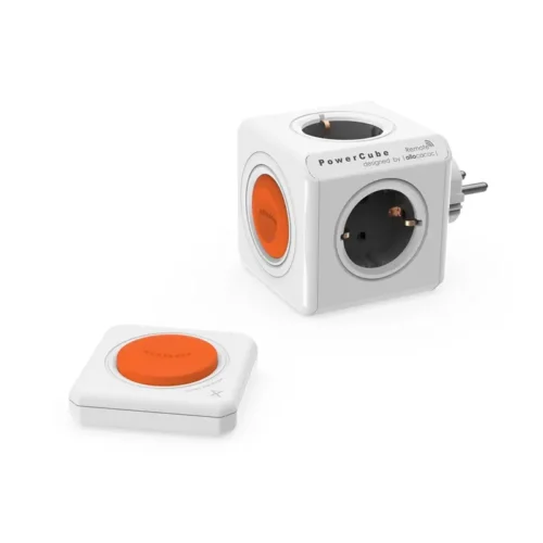 Prelungitor cubic cu telecomanda, Powercube by Allocacoc, 4 prize, alb