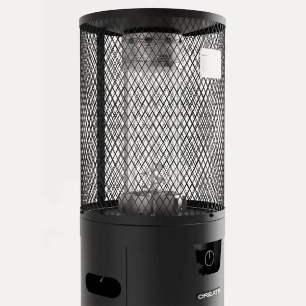 Incalzitor de terasa pe gaz, CREATE, Fire Round Heater, 8000 W, negru