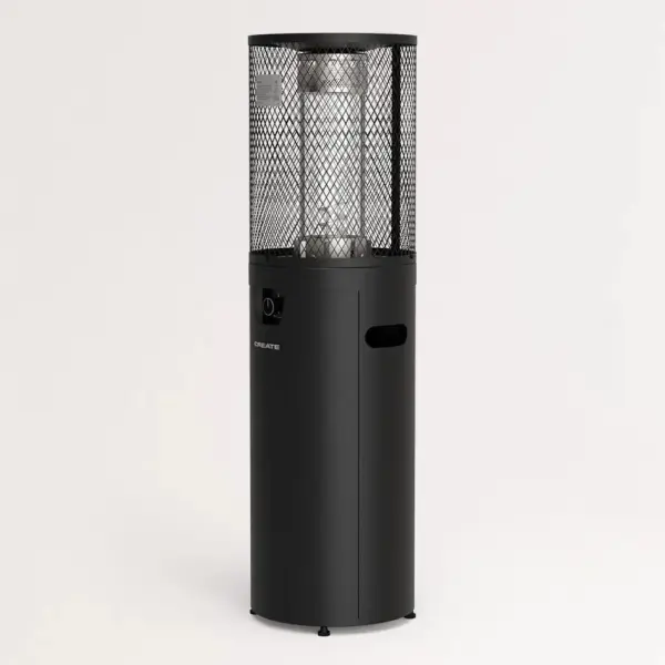 Incalzitor de terasa pe gaz, CREATE, Fire Round Heater, 8000 W, negru