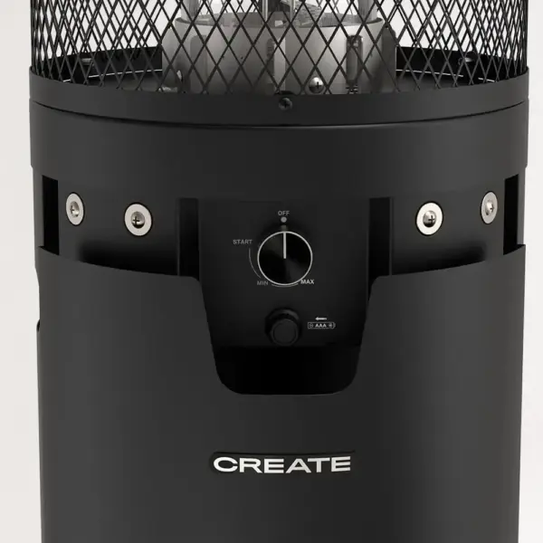 Incalzitor de terasa pe gaz, CREATE, Fire Round Heater, 8000 W, negru