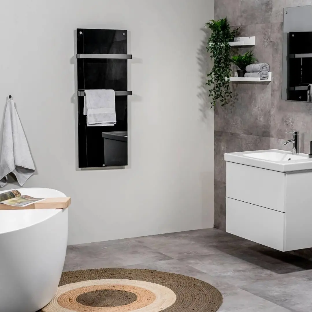 Panou radiant port-prosop pentru baie, Eurom, Sani 800 Wifi, negru