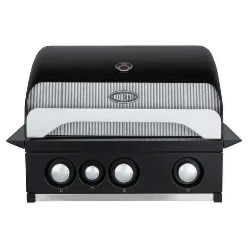 Gratar pe gaz, Boretti, Leonardo Top, 4 arzatoare, 58x42 cm, negru