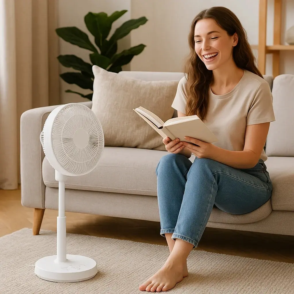 Ventilator vertical cu picior, Eurom, Vento 3DS Silent Comfort, alb