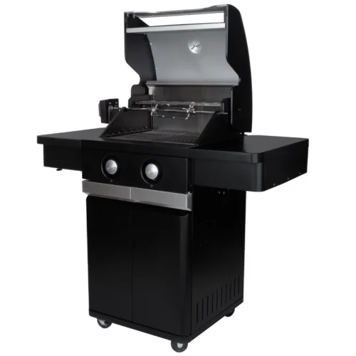 Gratar pe gaz, Boretti, Leonardo 2B, 2 arzatoare, 48x42 cm, negru