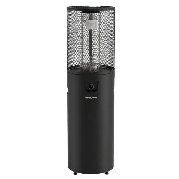 Incalzitor de terasa pe gaz, CREATE, Fire Round Heater, 8000 W, negru