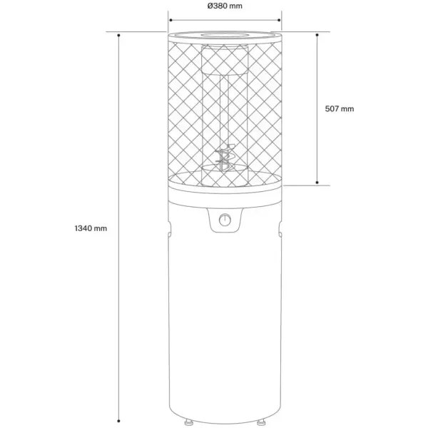 Incalzitor de terasa pe gaz, CREATE, Fire Round Heater, 8000 W, sage