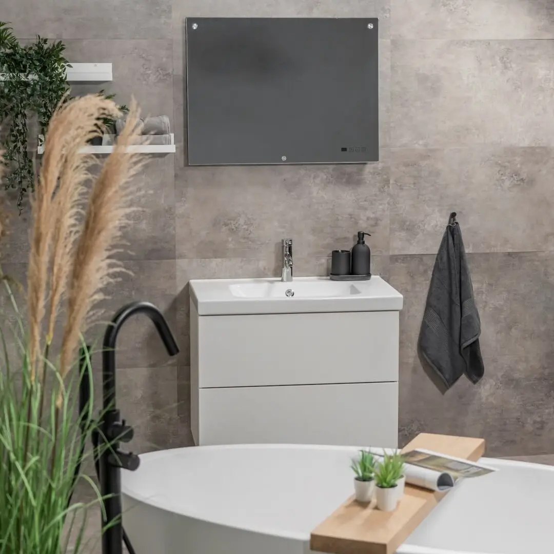 Panou radiant tip oglinda cu infrarosu, Eurom, Sani LED WiFi 600, negru