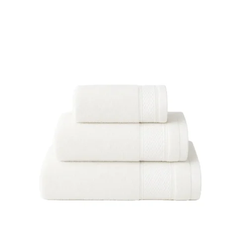 Set 3 prosoape de baie premium, Valeron, Lisset, 100% bumbac, alb