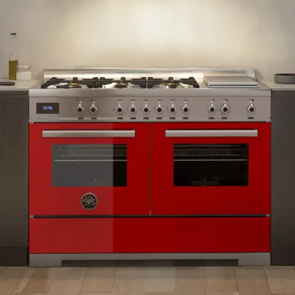 Aragaz, Bertazzoni, 120 cm, 6 arzatoare, 2 cuptoare electrice, colectie Professional, rosu