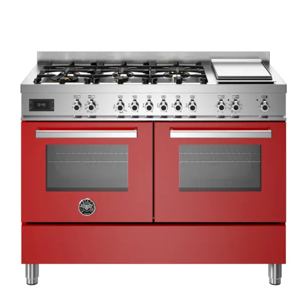 Aragaz, Bertazzoni, 120 cm, 6 arzatoare, 2 cuptoare electrice, colectie Professional, rosu