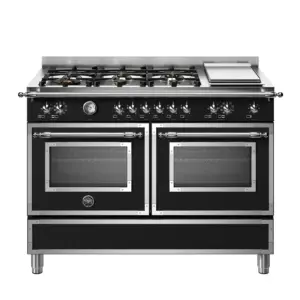 Aragaz, Bertazzoni, 120 cm, 6 arzatoare, 2 cuptoare electrice, colectie Heritage, negru