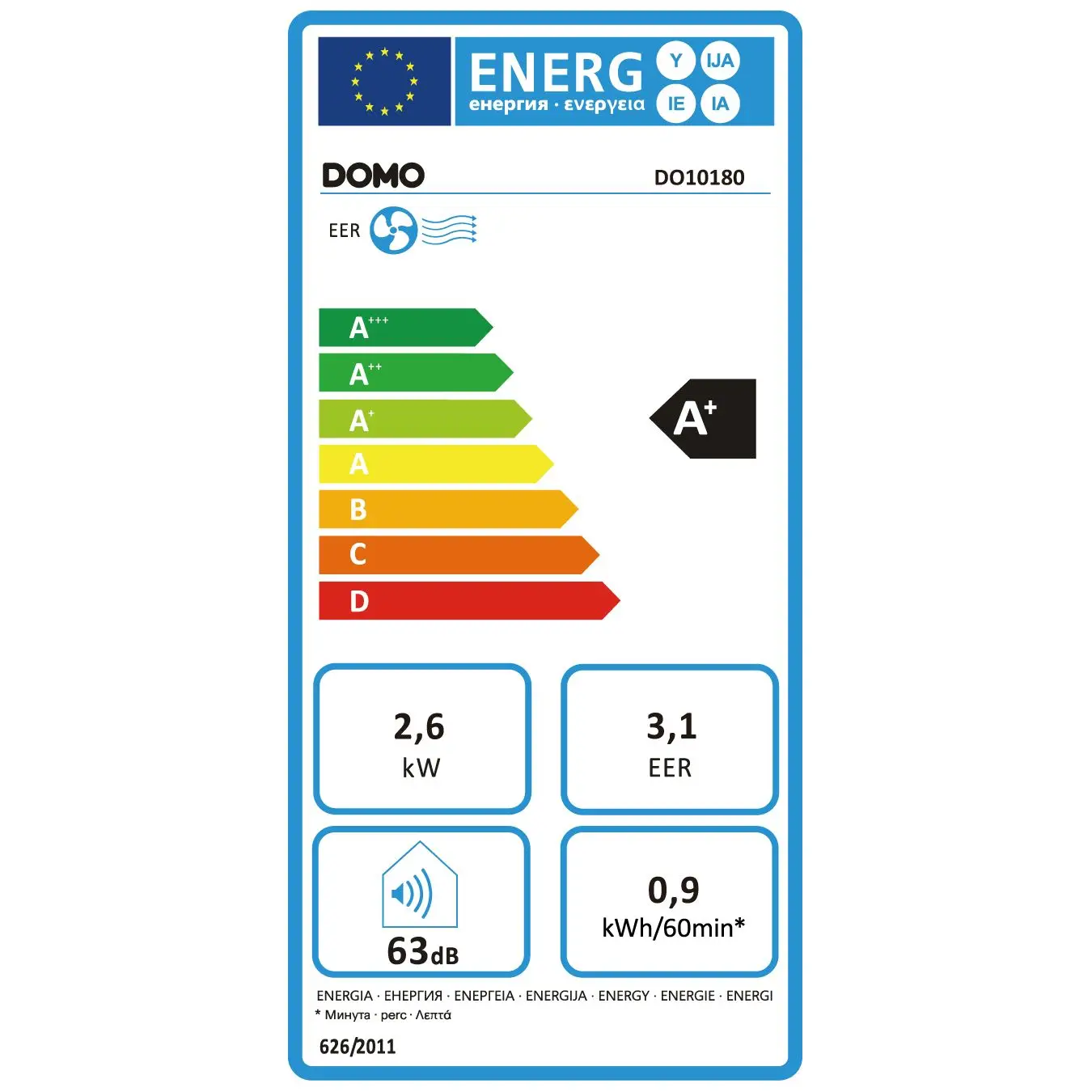 Aparat de aer conditionat portabil, DOMO, 9000 BTU, alb