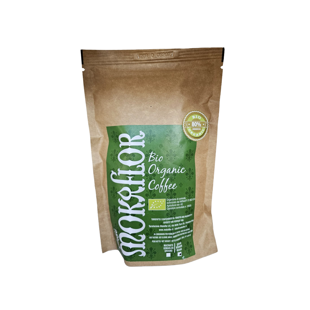cafea boabe, mokaflor, 80% arabica, bio organic, 250 g