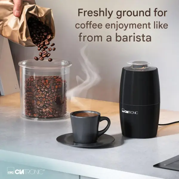 Rasnita electrica de cafea, Clatronic, Coffee Mill, 60 g, negru