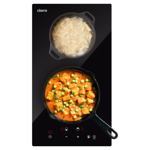Plita electrica cu inductie, Ciarra, 2 zone, 30 cm, negru