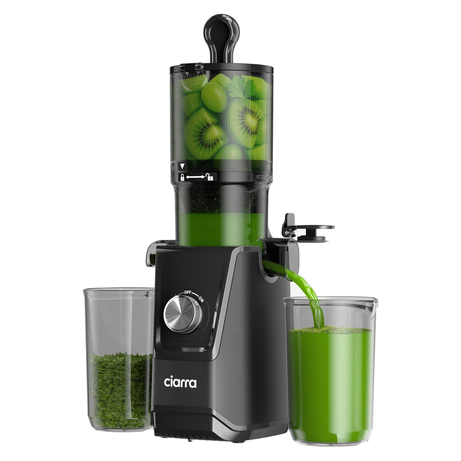 Storcator de fructe si legume, Ciarra, Slow Juicer, gri