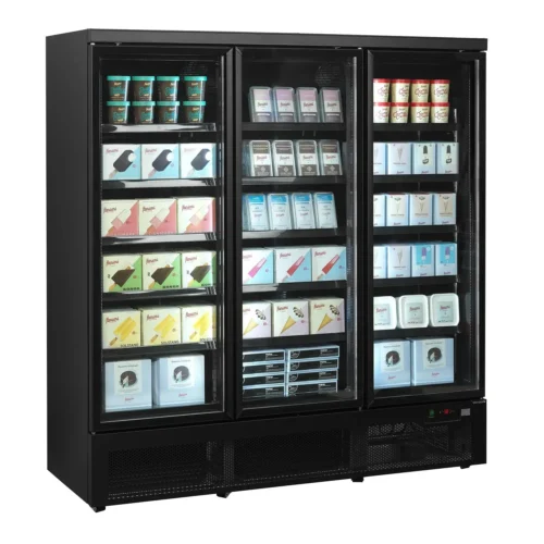 Vitrina frigorifica de prezentare, TEFCOLD, F3DBB, 1090 litri, negru