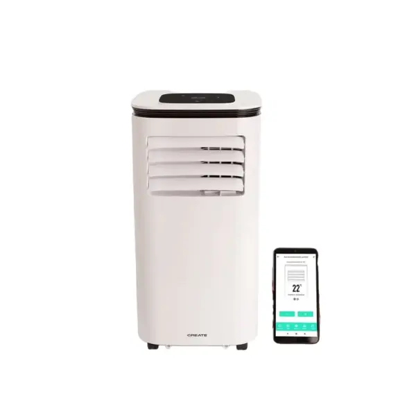 Aparat de aer conditionat portabil 4in1, CREATE, WiFi Silkair Pro, 9000 BTU, alb