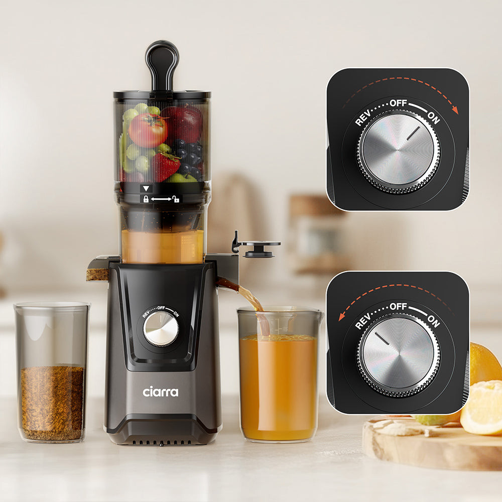 Storcator de fructe si legume, Ciarra, Slow Juicer, gri