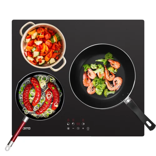 Plita incorporabila cu inductie, Ciarra, 3 zone, negru