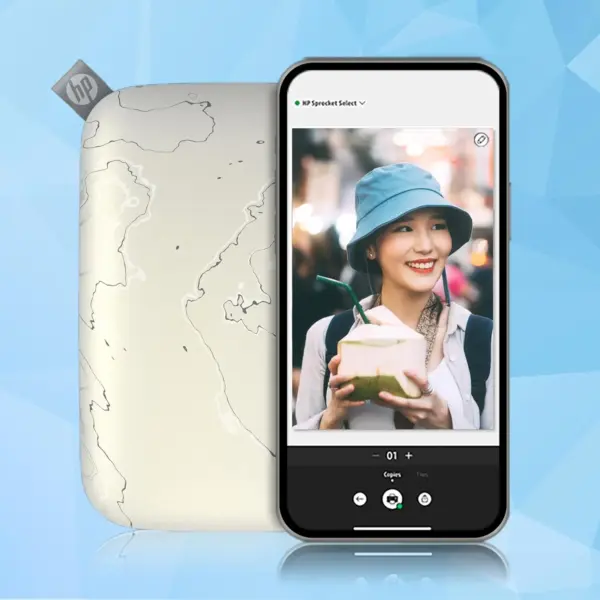 Imprimanta foto portabila pentru smartphone, HP Sprocket Select, ivoire