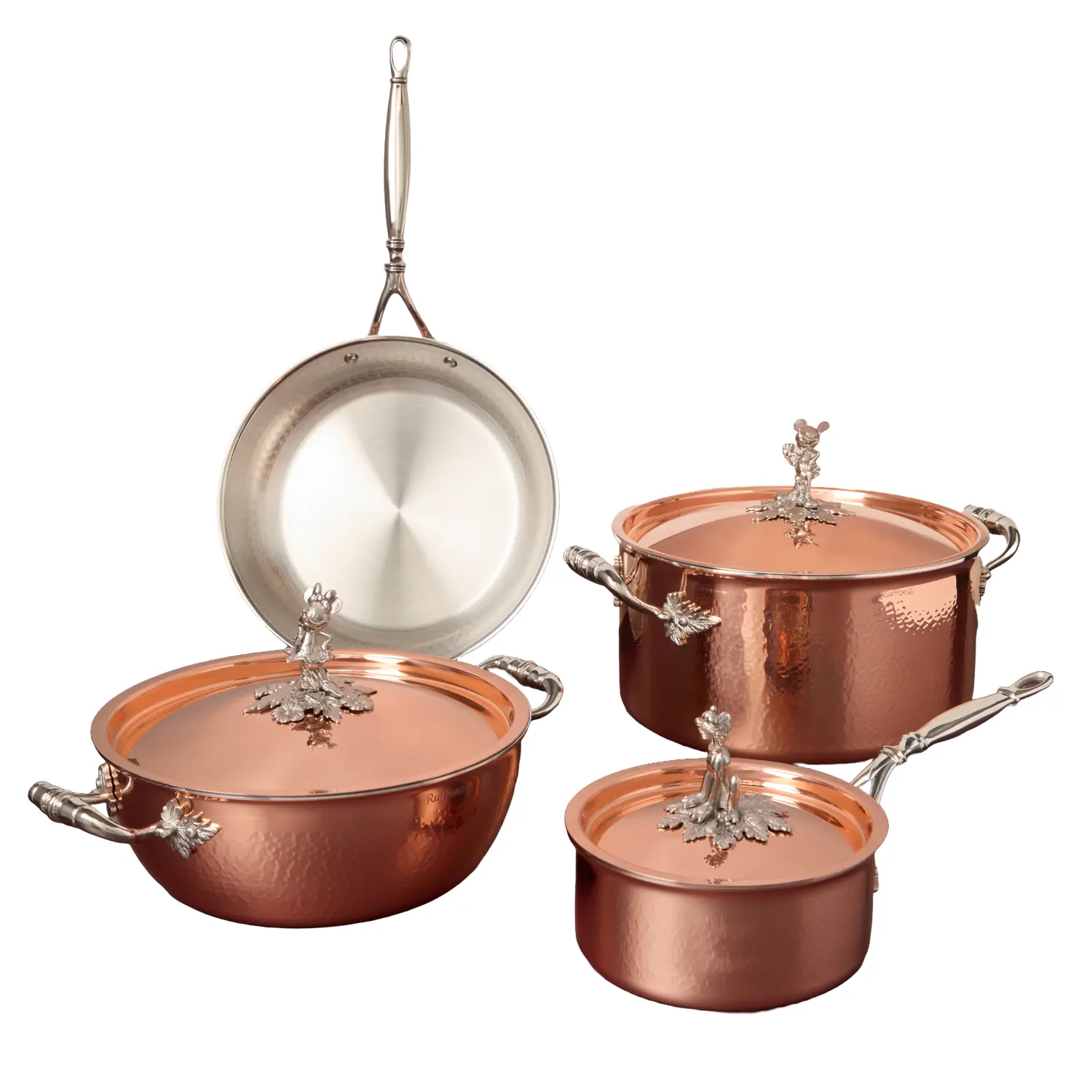 Set vase de gatit, 7 piese, cupru, Ruffoni x Disney, colectie Opus Cupra Limited Edition