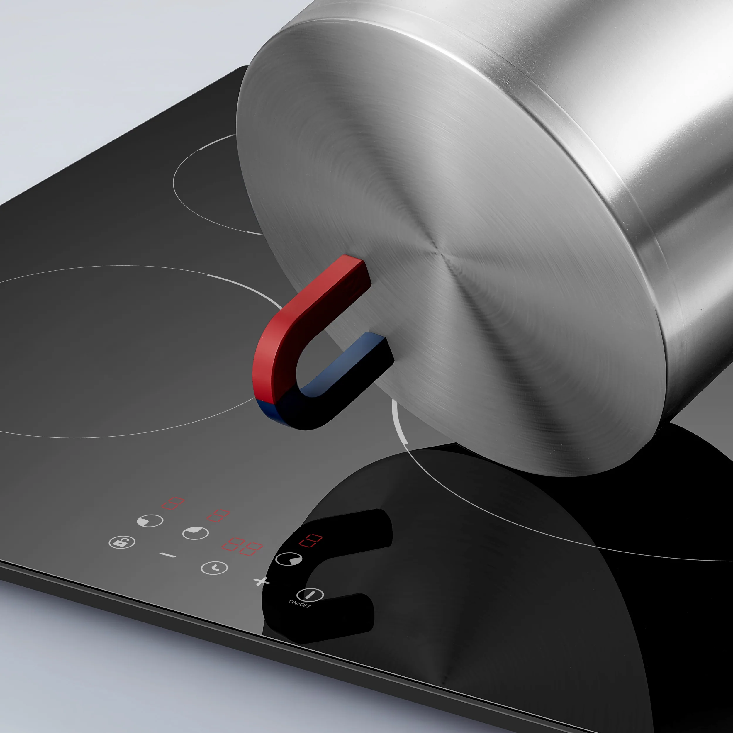 Plita incorporabila cu inductie, Ciarra, 3 zone, negru