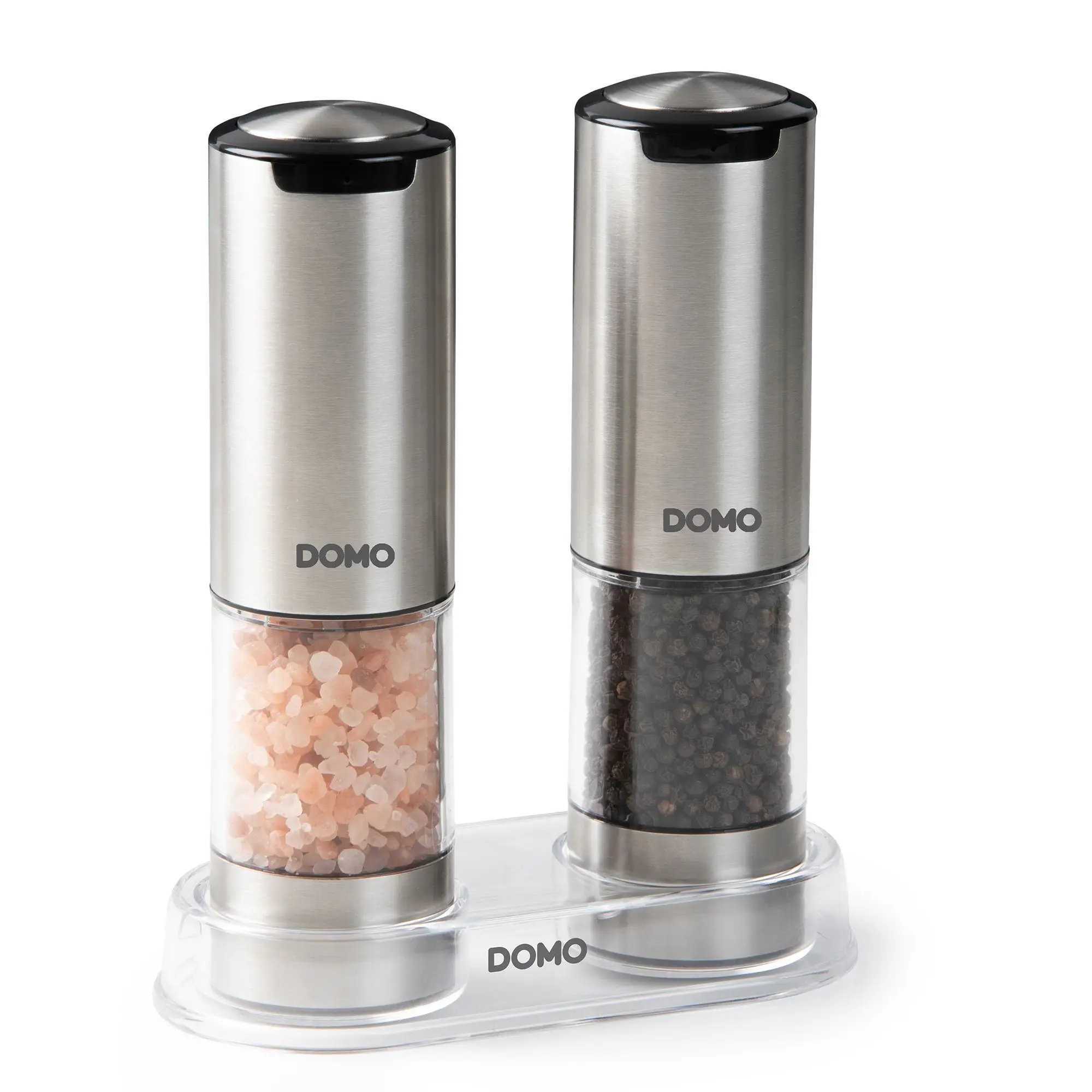 Set 2 rasnite reincarcabile pentru sare si piper, DOMO, inox