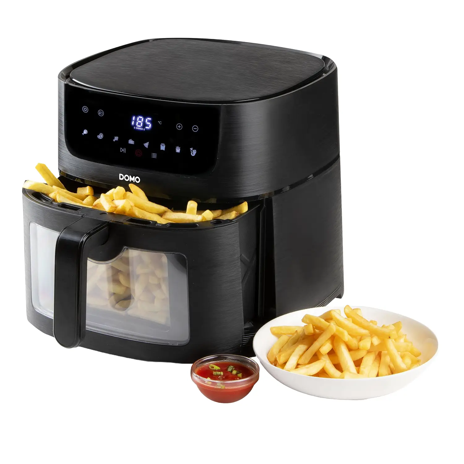 Friteuza cu aer cald Air Fryer, DOMO, 8 litri, 1800 W, negru