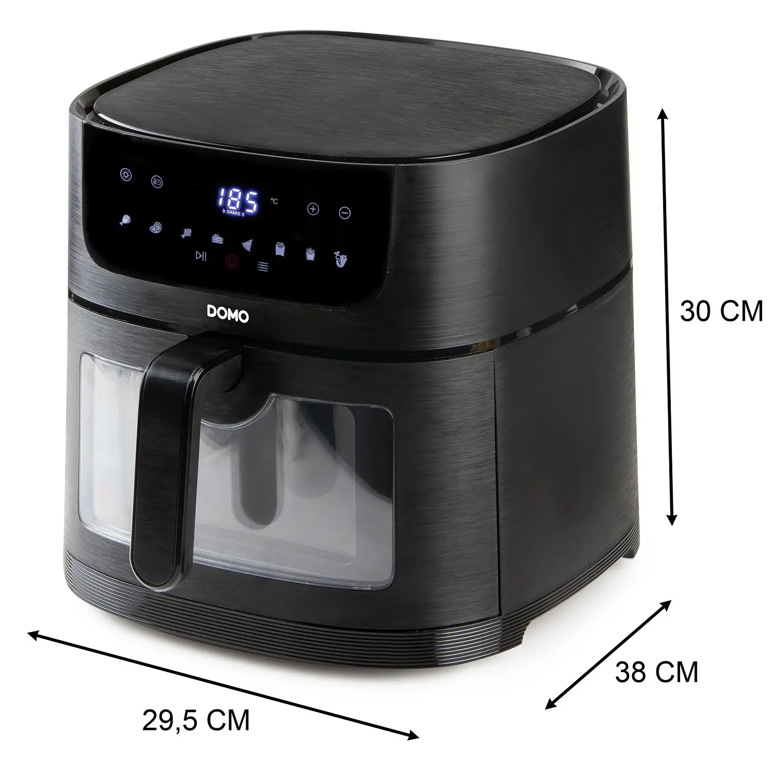 Friteuza cu aer cald Air Fryer, DOMO, 8 litri, 1800 W, negru