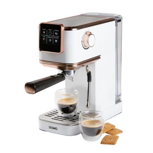 Espressor semiautomat 3in1, DOMO, alb/rose gold