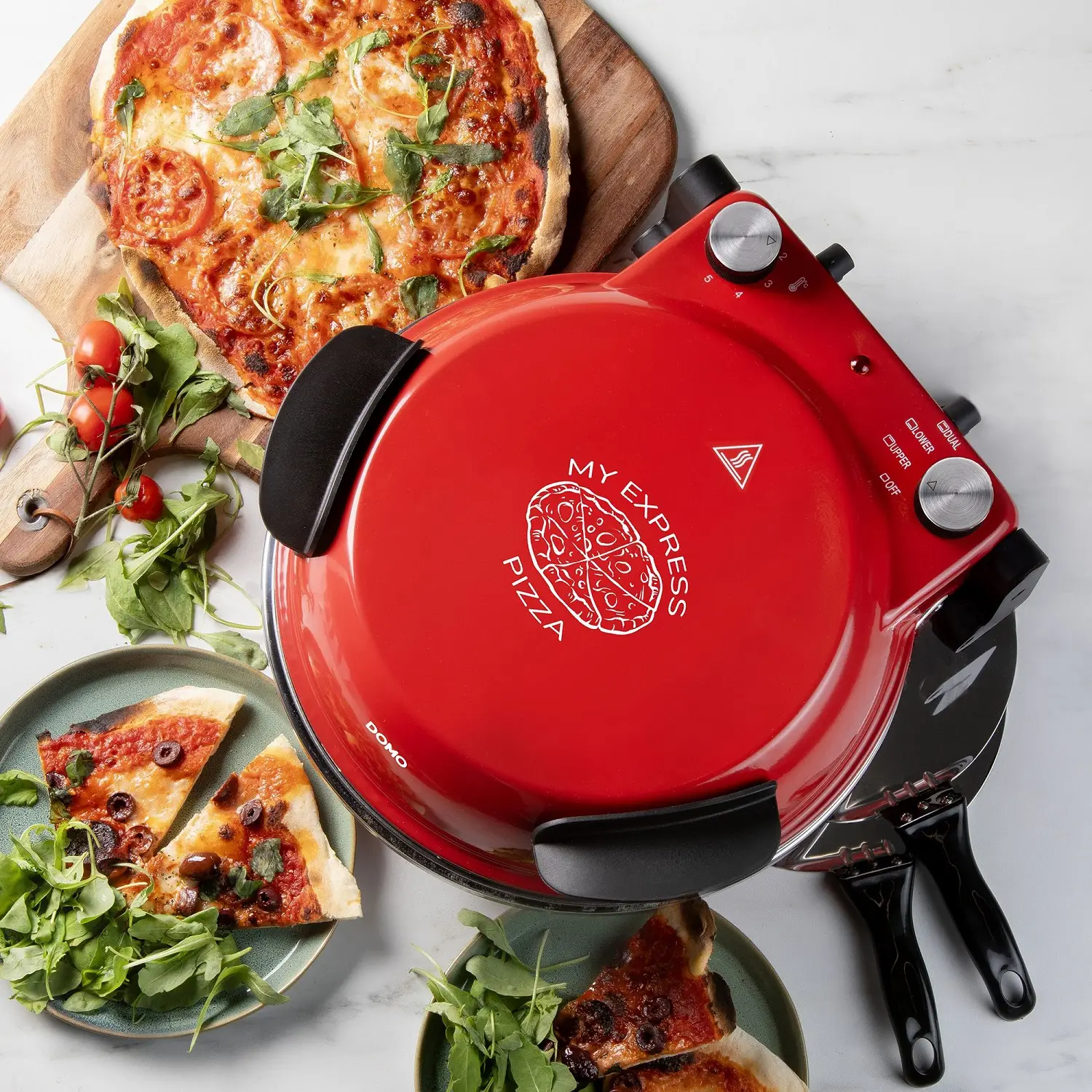 Cuptor electric multifunctional pentru pizza, DOMO, My Express Pizza, rosu