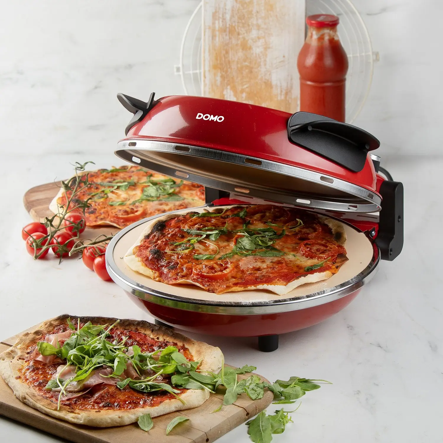 Cuptor electric multifunctional pentru pizza, DOMO, My Express Pizza, rosu