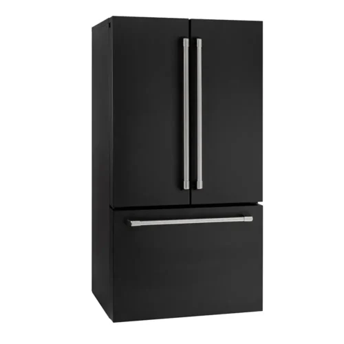 Frigider side by side, Iomabe, 765 litri, French Door, negru mat
