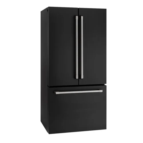 Frigider side by side, Iomabe, 527 litri, French Door, negru mat