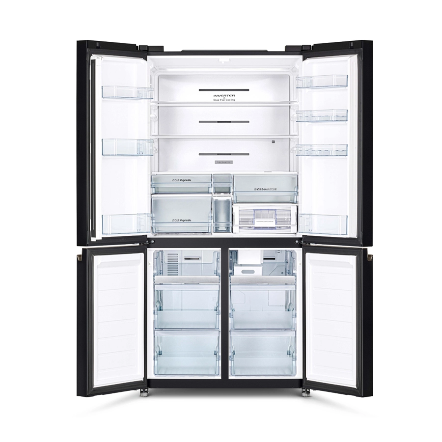 Frigider side by side Hitachi, Luxury, 514 litri, Inverter, negru